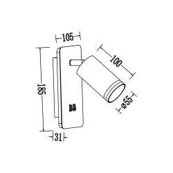 Oprawa Pipe Ring Kinkiet Biały 1xGU10 + LED 6W