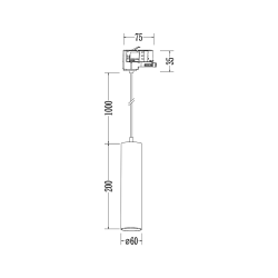 Oprawa Pipe Track Zwis Biały 1xGU10 3-obwodowy