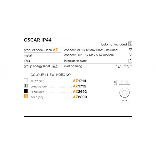 Azzardo Oscar złoty AZ2800