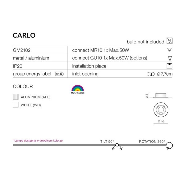Azzardo Carlo biały AZ0805