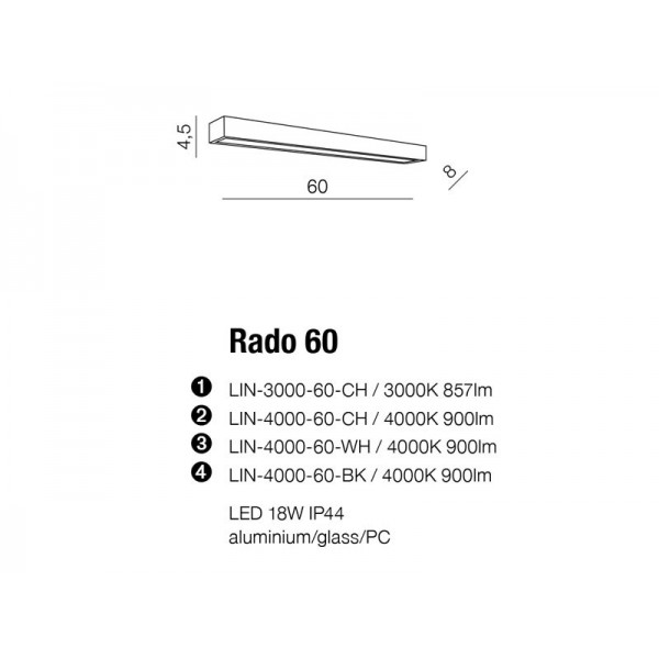 Azzardo Rado 60 4000k biały AZ2082