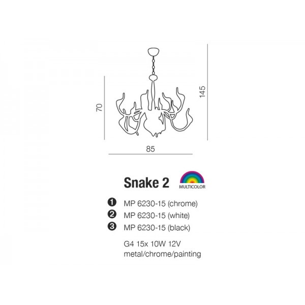 Azzardo Snake 2 biały AZ0172