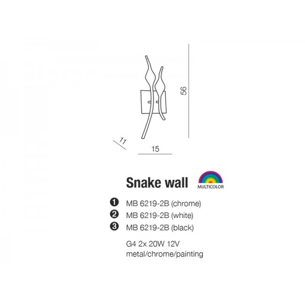 Azzardo Snake kinkiet złoty AZ2569