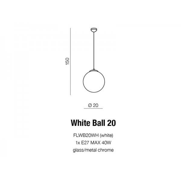 Azzardo White ball 20 AZ1325