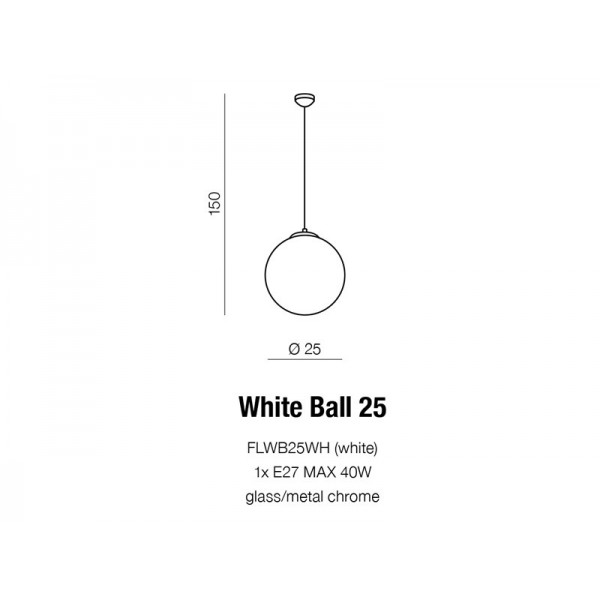 Azzardo White ball 25 AZ2515