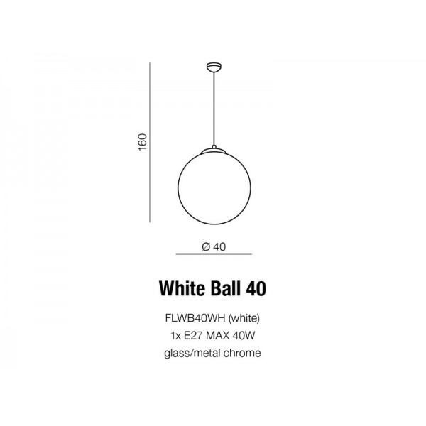 Azzardo White ball 40 AZ1328