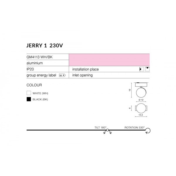 Azzardo Jerry 1 230v biały AZ1366