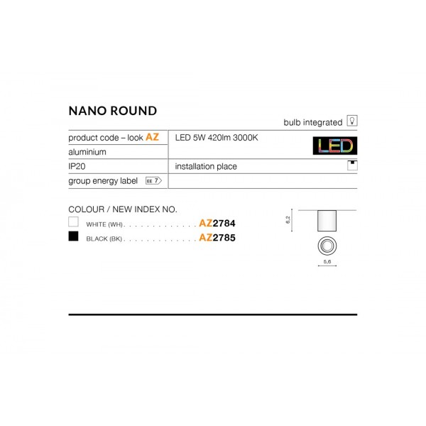 Azzardo Nano R czarny AZ2785
