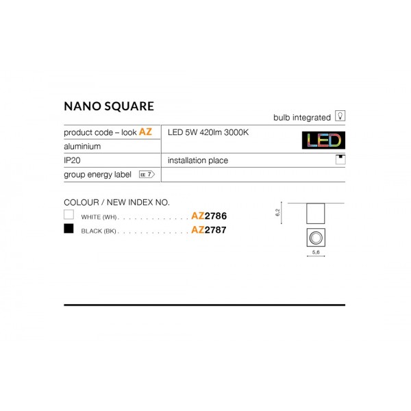 Azzardo Nano S biały AZ2786