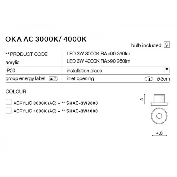 Azzardo Oka AC 3000K AZ2232