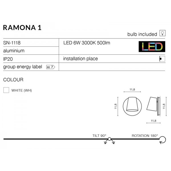 Azzardo Ramona 1 czarny AZ2565
