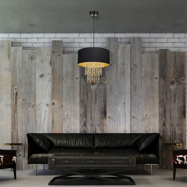 Lampa wisząca ALMERIA BLACK/GOLD 1xE27