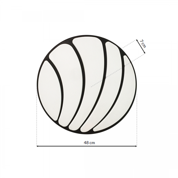 Plafon SHELL BLACK 40W LED Ø480 mm