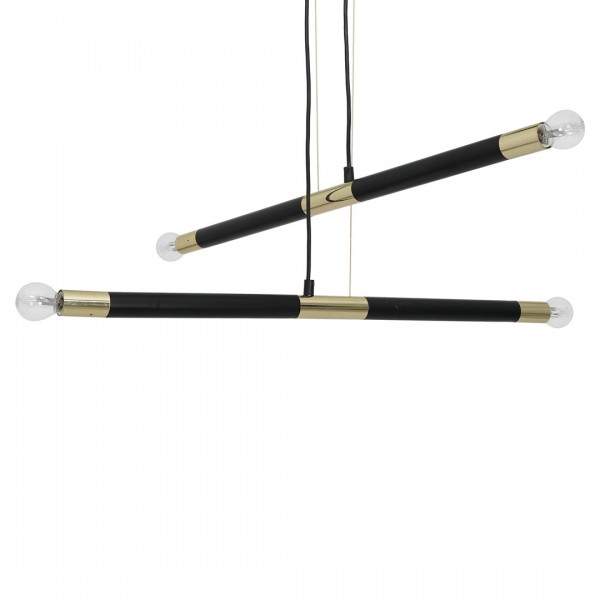 Lampa wisząca BASTONE BLACK / GOLD 4xE14