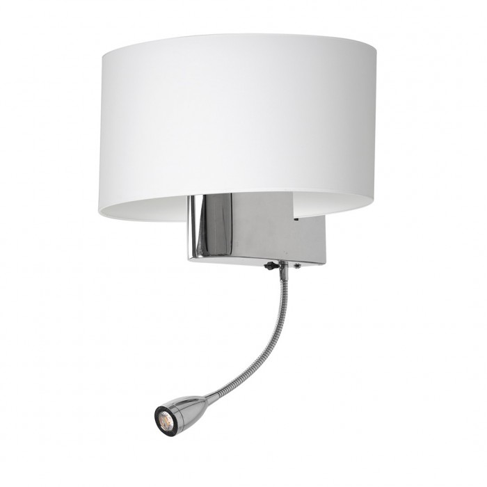 kinkiet CASINO WHITE/CHROME 1xE27 + 1W LED kinkiet CASINO WHITE/CHROME 1xE27 + 1W LED