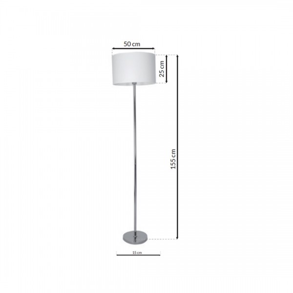 Lampa stojąca CASINO WHITE/CHROME 1xE27