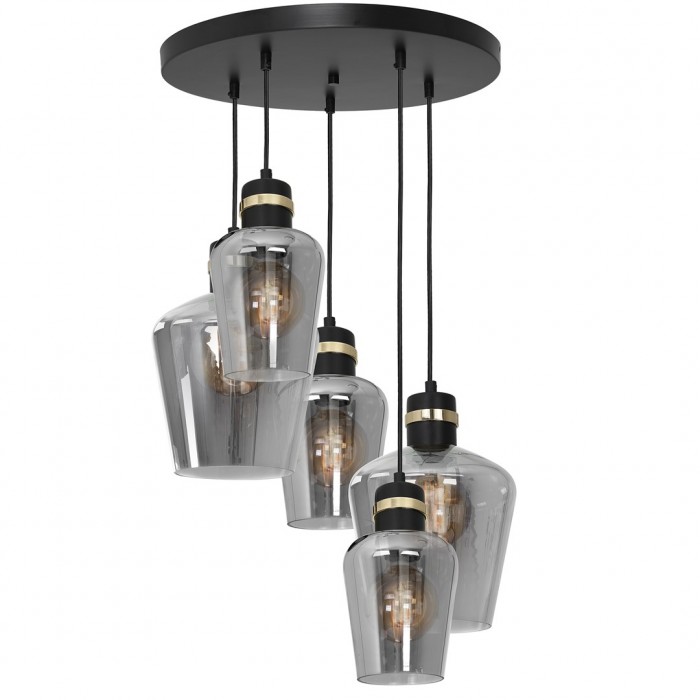 Lampa wisząca RICHMOND BLACK / GOLD 5xE27 Koło Lampa wisząca RICHMOND BLACK / GOLD 5xE27 Koło