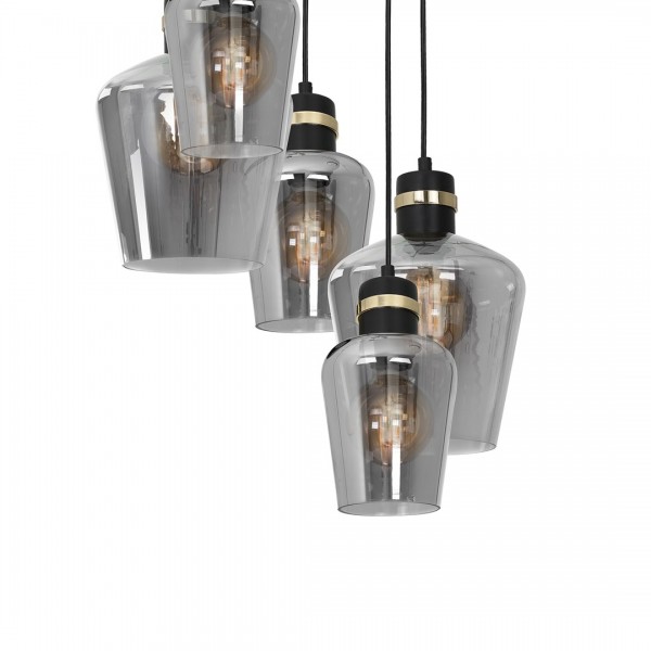 Lampa wisząca RICHMOND BLACK / GOLD 5xE27  Koło