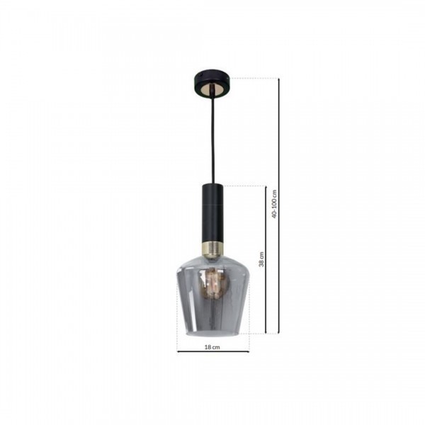 Lampa wisząca ROMA BLACK 1xE27