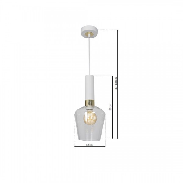 Lampa wisząca ROMA WHITE 1xE27