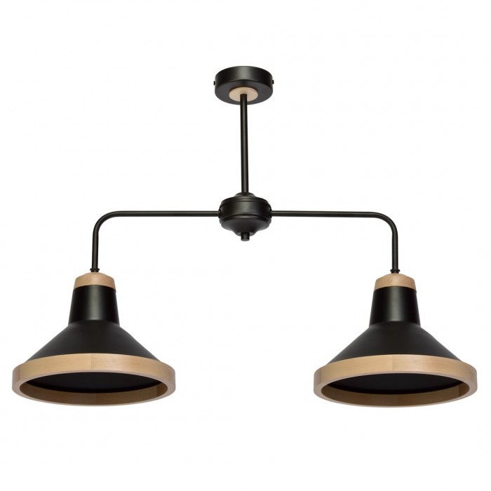 Lampa sufitowa SALMA BLACK / WOOD 2xE27 60W