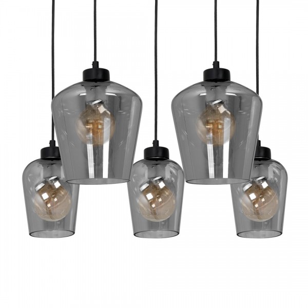 Lampa wisząca SANTIAGO SMOKED 5xE27