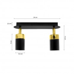 Lampa sufitowa JOKER BLACK/GOLD 2xGU10