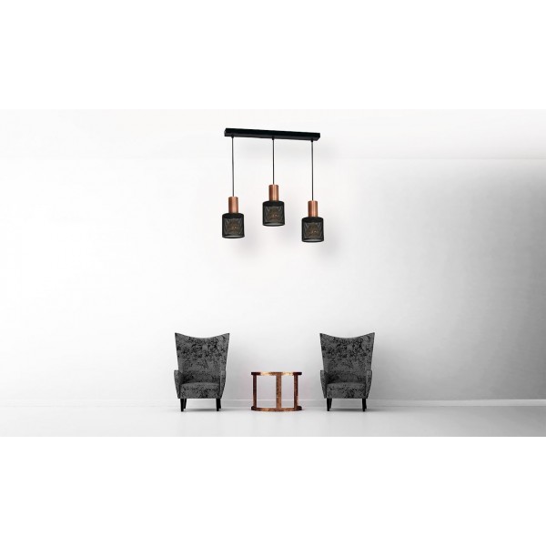 Lampa Wisząca ARES BLACK 3xE27