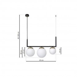 Lampa wisząca SPARTA BLACK / GOLD 3xE14