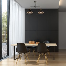 Lampa sufitowa SALMA BLACK / WOOD 2xE27 60W
