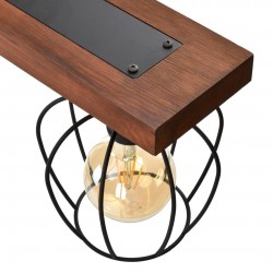 Lampa wisząca OZZY BLACK / WOOD 3xE27 60W