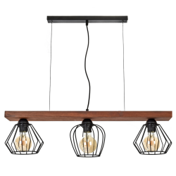 Lampa wisząca OZZY BLACK / WOOD 3xE27 60W