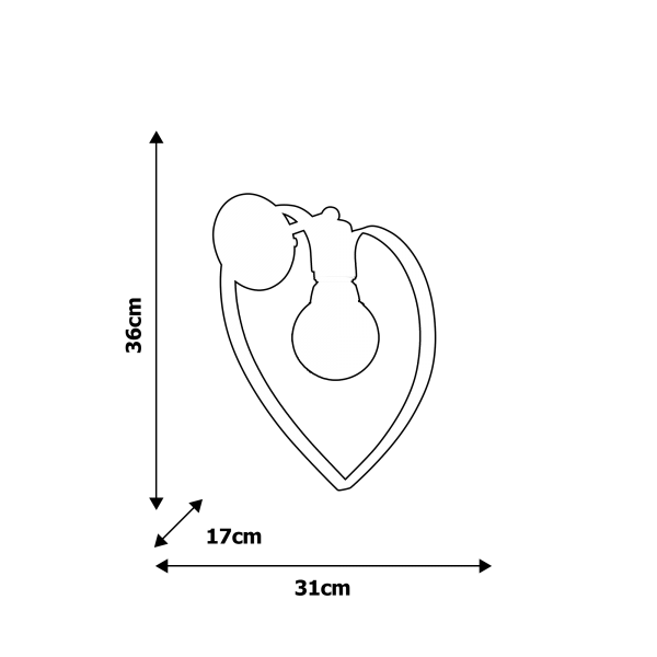 Kinkiet AMORE WHITE 1xE27