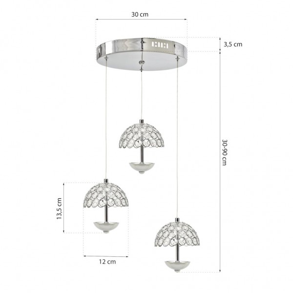 LAMPA WISZĄCA VENUS  3x5W LED