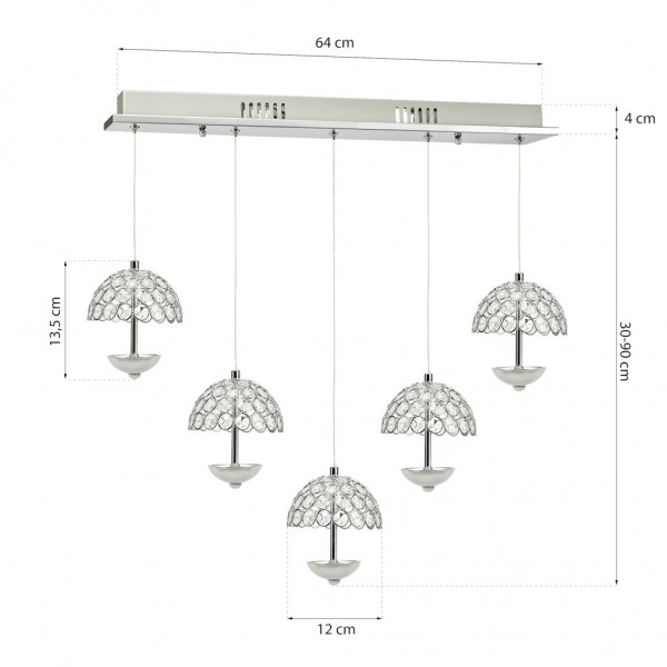 LAMPA WISZĄCA VENUS 5x5W LED