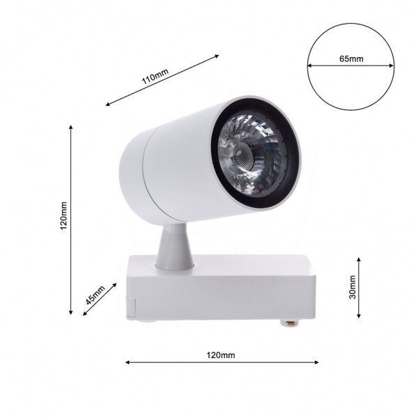 Lampa Sufitowa TRACK LIGHT 7W LED White 4000K