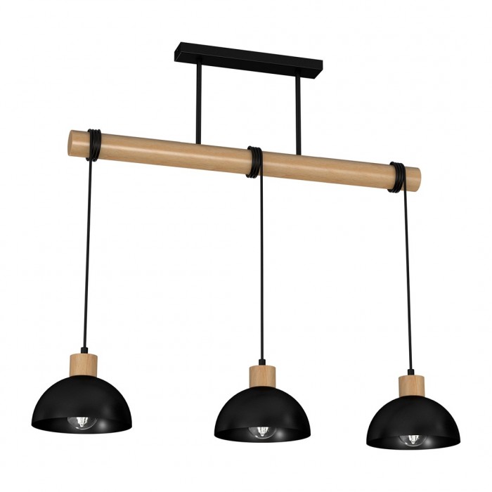 Lampa wisząca ERIK Black/Wood 3xE27 Lampa wisząca ERIK Black/Wood 3xE27