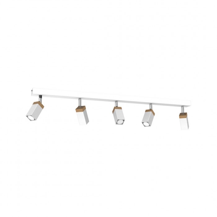 Lampa sufitowa SOLO SAWN WHITE / PATINATED WOOD 5x mini GU10 Lampa sufitowa SOLO SAWN WHITE / PATINATED WOOD 5x mini GU10