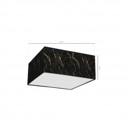 Lampa sufitowa SENSO Black/Gold kwadrat 400mm 2xE27