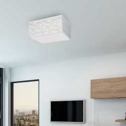 Lampa sufitowa SENSO White/Gold kwadrat 400mm 2xE27