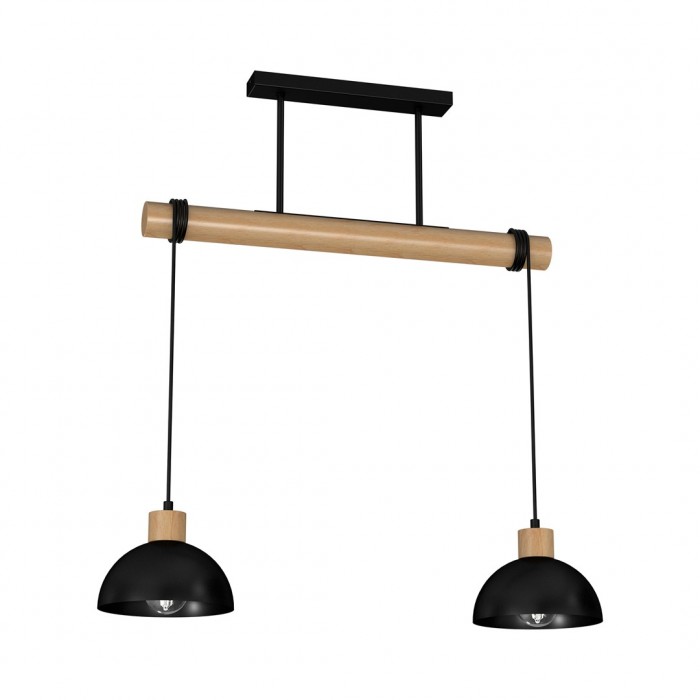 Lampa wisząca ERIK Black/Wood 2xE27 Lampa wisząca ERIK Black/Wood 2xE27