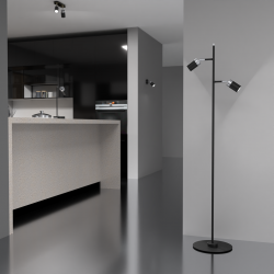 Lampa podłogowa JOKER BLACK/CHROME 1xGU10