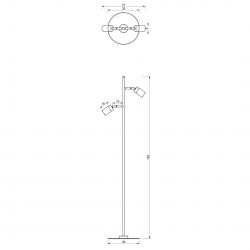 Lampa podłogowa JOKER BLACK/CHROME 1xGU10