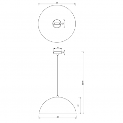 Lampa wisząca BETA BLACK/GOLD 1xE27 45cm
