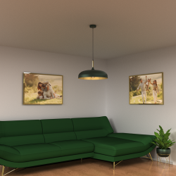 Lampa wisząca LINCOLN GREEN/GOLD 1xE27