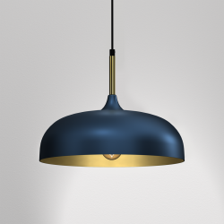 Lampa wisząca LINCOLN BLUE/GOLD 35cm
