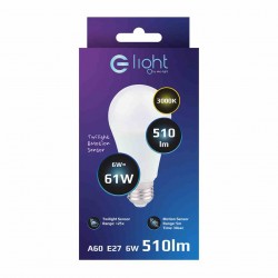 Żarówka LED 6W A60 E27 3000K Zmierzchowo-Ruchowa