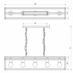 Lampa wisząca ARNOLD 5xE27