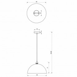 Lampa wisząca BETA BLACK/GOLD 1xE27 35cm