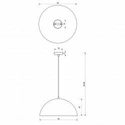 Lampa wisząca BETA BLACK/GOLD 1xE27 45cm